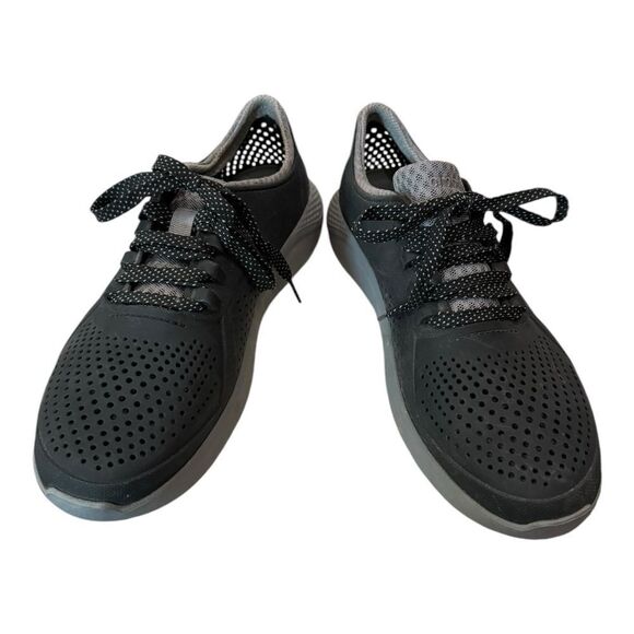 CROCS LiteRide Men's 204967 Black Gray Lace-up Tennis Shoes Sneakers 8 - Picture 3 of 7
